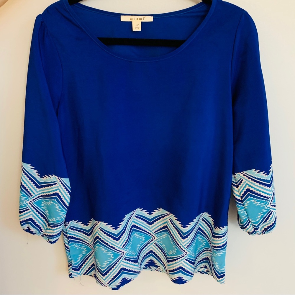 Beautiful Blue 3/4 sleeve blouse